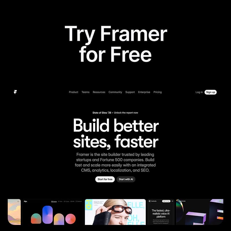 Try Framer for free — build better sites, faster