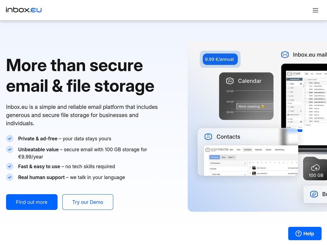 Screenshot of inbox.eu