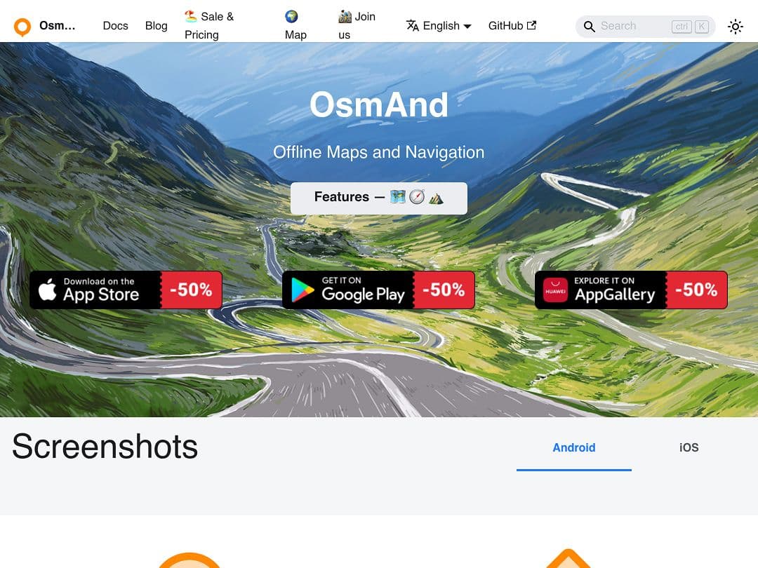 Screenshot of OsmAnd