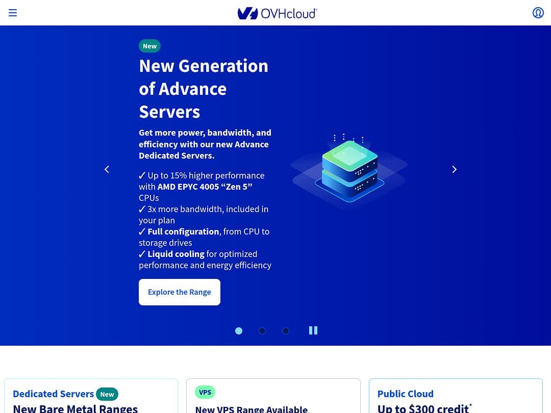 Screenshot of OVHcloud