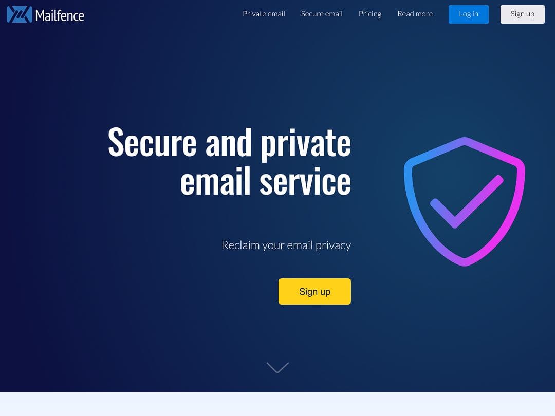 Screenshot of Mailfence