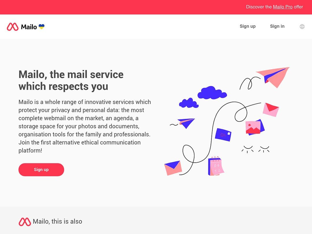 Screenshot of Mailo