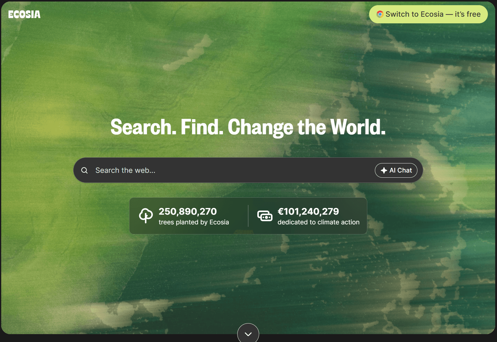Screenshot of Ecosia
