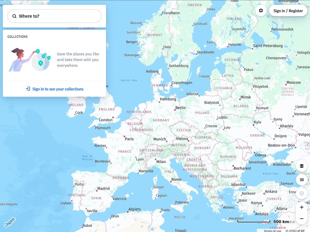 Screenshot of HERE WeGo