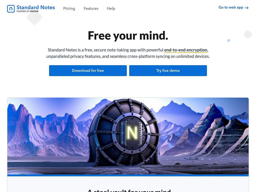 Screenshot of Standard Notes