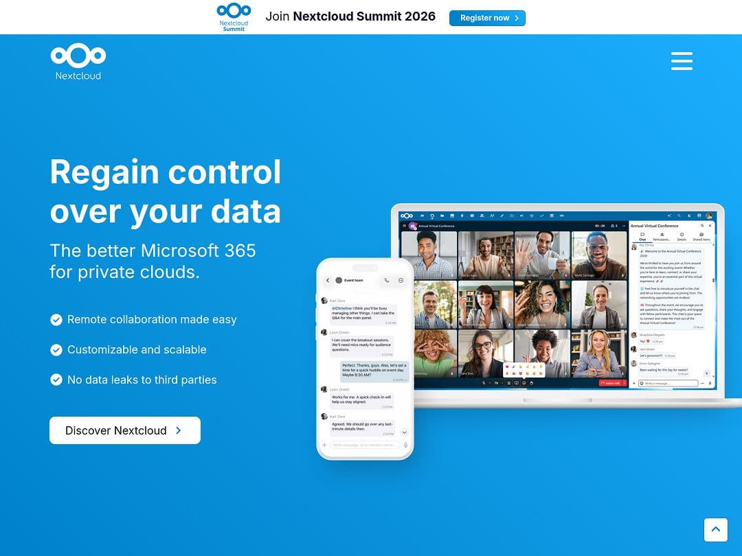 Screenshot of Nextcloud