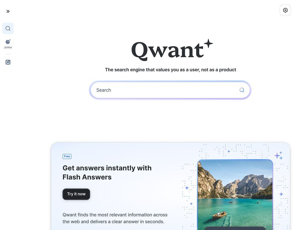 Screenshot of Qwant