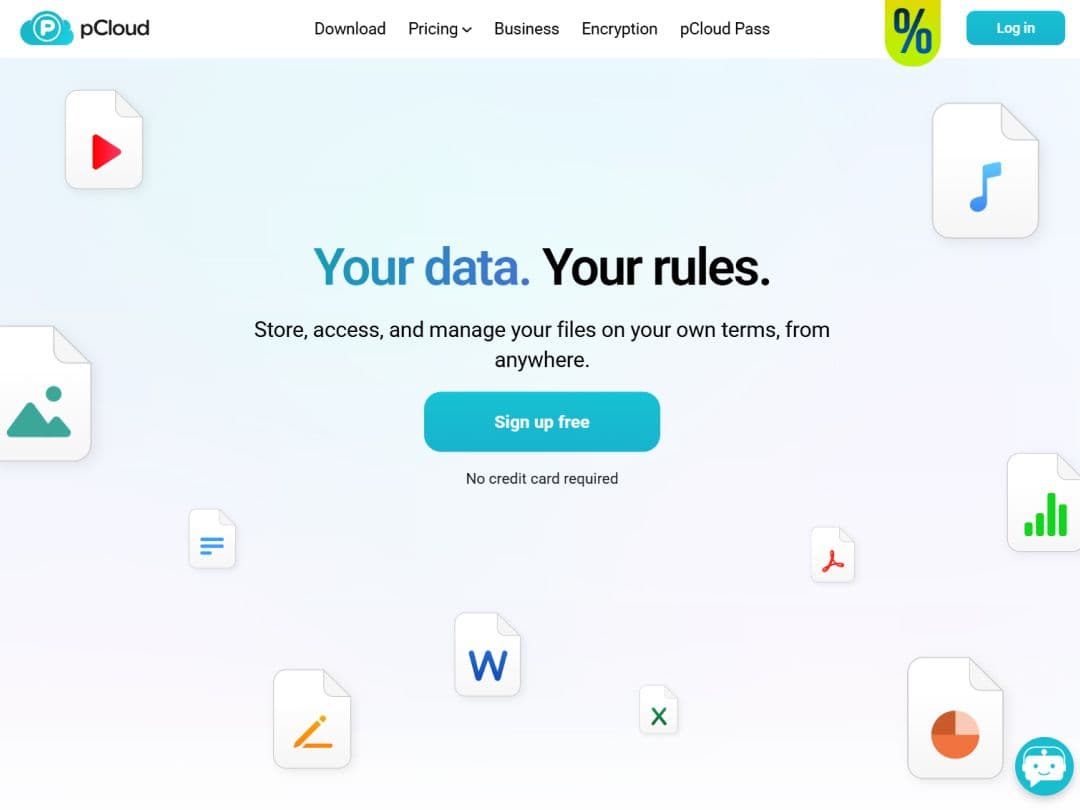 Screenshot of pCloud