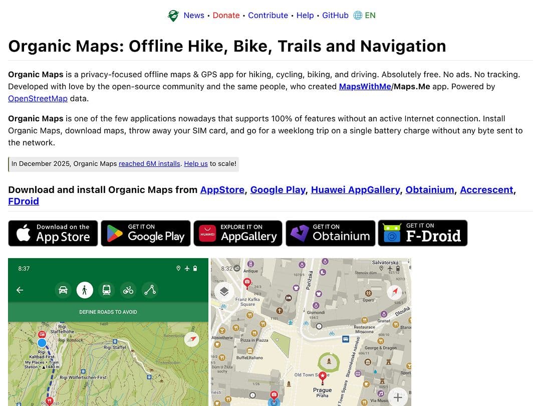 Screenshot of Organic Maps
