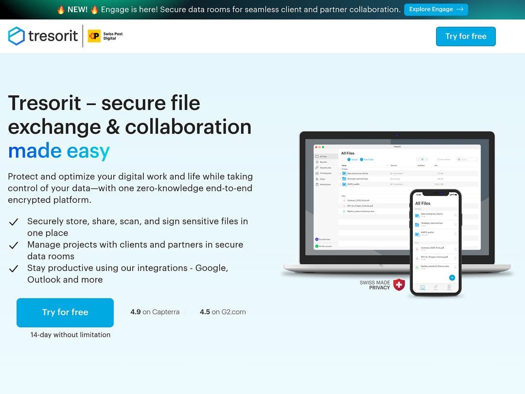 Screenshot of Tresorit