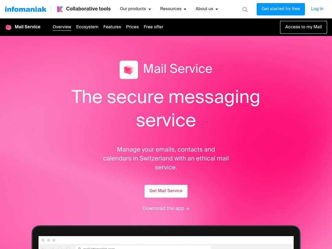 Screenshot of Infomaniak Mail
