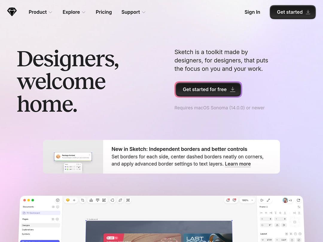 Screenshot of Sketch